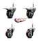 Service Caster 3'' Maroon Poly Wheel Swivel 7/16'' Stem Caster Set 2 Total Lock Brake, 4PK SCC-GRTTL20S314-PPUB-MRN-716138-2-S2 - alternate 5